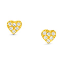 Χρυσά σκουλαρίκια Κ14 με ζιργκόν