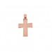 Μασίφ σταυρός διπλής όψης από ροζ χρυσό Κ14