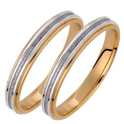 Σετ χρυσές δίχρωμες βέρες Κ14