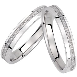 Σετ λευκόχρυσες βέρες Κ14