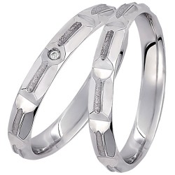 Σετ λευκόχρυσες βέρες Κ14