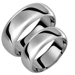 Σετ λευκόχρυσες φαρδιές βέρες Κ14