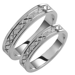 Σετ λευκόχρυσες βέρες Κ14