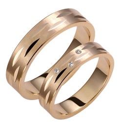 Σετ χρυσές βέρες Κ14 με ζιργκόν