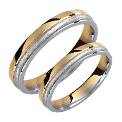 Σετ βέρες από κίτρινο και λευκό χρυσό σε Κ14