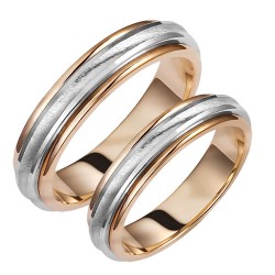 Σετ βέρες από κίτρινο και λευκό χρυσό σε Κ14