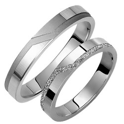 Σετ βέρες από λευκό χρυσό 9 καρατίων