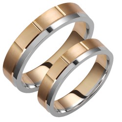 Σετ βέρες από κίτρινο και λευκό χρυσό σε Κ14