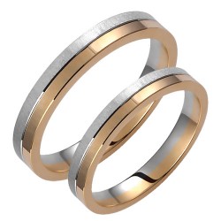 Σετ βέρες από κίτρινο και λευκό χρυσό Κ14