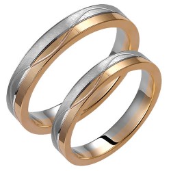 Σετ βέρες από κίτρινο και λευκό χρυσό Κ14