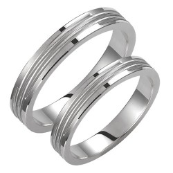 Σετ λευκόχρυσες βέρες Κ14