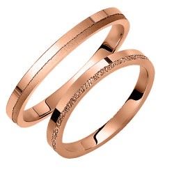 Σετ βέρες από ροζ χρυσό Κ14