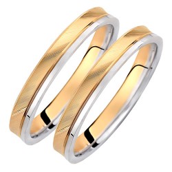 Σετ χρυσές δίχρωμες βέρες Κ14