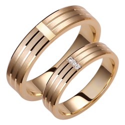 Σετ χρυσές βέρες γάμου αρραβώνα Κ14