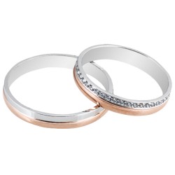 Maschio Femmina σετ χρυσές δίχρωμες βέρες Κ14