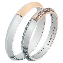 Maschio Femmina σετ χρυσές δίχρωμες βέρες Κ14