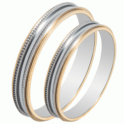 Maschio Femmina σετ χρυσές δίχρωμες βέρες Κ14