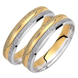 Σετ βέρες από κίτρινο και λευκό χρυσό Κ14