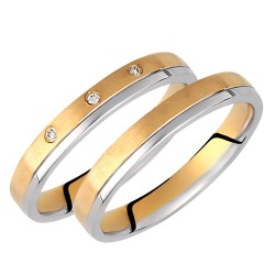 Σετ χρυσές δίχρωμες βέρες Κ14