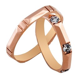 Maschio Femmina σετ ροζ χρυσές βέρες Κ14 