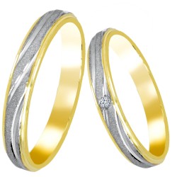 Σετ χρυσές δίχρωμες βέρες Κ14