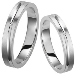 Σετ βέρες από λευκό χρυσό 14 καρατίων