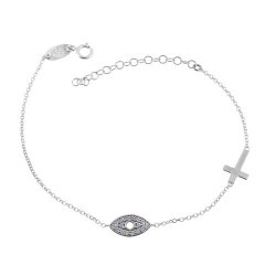 Λευκόχρυσο βραχιόλι μάτι Κ14