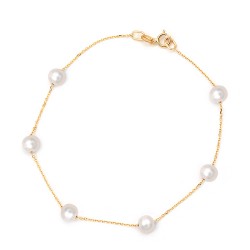 Χρυσό βραχιόλι Κ14 με μαργαριτάρια