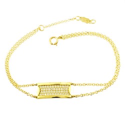 Χρυσό βραχιόλι Κ14 με ζιργκόν