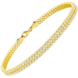 Χρυσό βραχιόλι ριβιέρα Κ14 με ζιργκόν