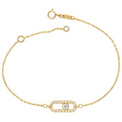 Χρυσό βραχιόλι Κ9 με ζιργκόν