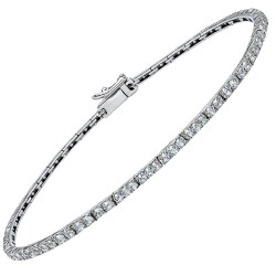 Λευκόχρυσο νυφικό βραχιόλι ριβιέρα Κ14 με ζιργκόν
