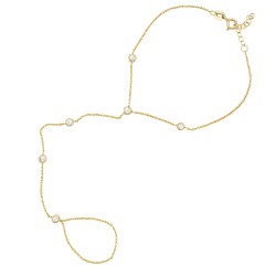 Χρυσό βραχιόλι με δαχτυλίδι Κ9