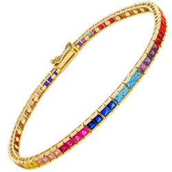 Χρυσό βραχιόλι ριβιέρα rainbow Κ14