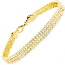 Χρυσό βραχιόλι ριβιέρα Κ14 με ζιργκόν