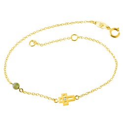 Χρυσό βραχιόλι Κ14 με τουρμαλίνη