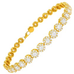 Χρυσό βραχιόλι ριβιέρα Κ14 με ζιργκόν