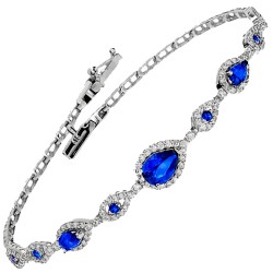 Λευκόχρυσο βραχιόλι Κ14 με ζιργκόν