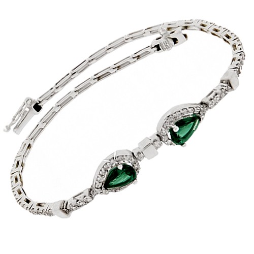 Λευκόχρυσο βραχιόλι ριβιέρα Κ14 με σταγόνες Λευκόχρυσο βραχιόλι ριβιέρα Κ14 με σταγόνες