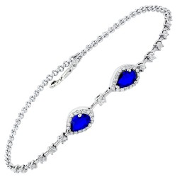 Λευκόχρυσο βραχιόλι Κ14 με ζιργκόν