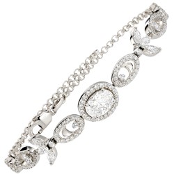 Λευκόχρυσο βραχιόλι Κ14 με ζιργκόν