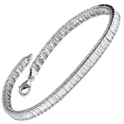 Λευκόχρυσο βραχιόλι "ριβιέρα" Κ14 με ζιργκόν