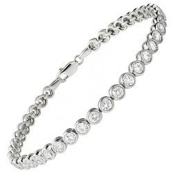 Λευκόχρυσο βραχιόλι "ριβιέρα" Κ14 με ζιργκόν