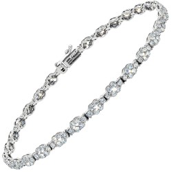 Λευκόχρυσο βραχιόλι ριβιέρα Κ14 με ζιργκόν