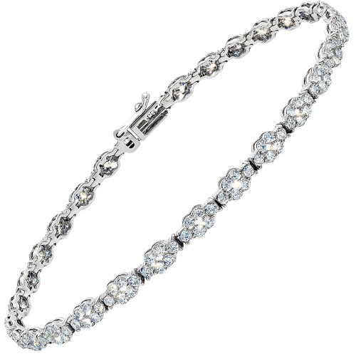 Λευκόχρυσο βραχιόλι ριβιέρα Κ14 με ζιργκόν Λευκόχρυσο βραχιόλι ριβιέρα Κ14 με ζιργκόν