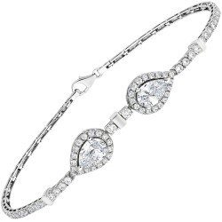 Λευκόχρυσο βραχιόλι Κ14 με ζιργκόν