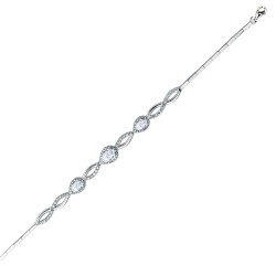 Λευκόχρυσο νυφικό βραχιόλι σταγόνες Κ14 