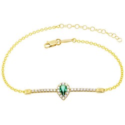 Βραχιόλι μπάρα από χρυσό Κ14 με σταγόνα