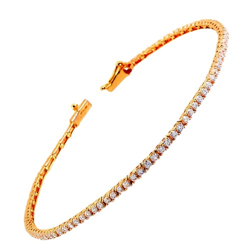 Βραχιόλι ριβιέρα από ροζ χρυσό Κ14 Βραχιόλι ριβιέρα από ροζ χρυσό Κ14