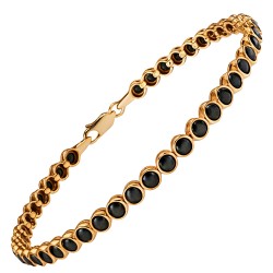 Βραχιόλι ριβιέρα από ροζ χρυσό Κ14 με ζιργκόν